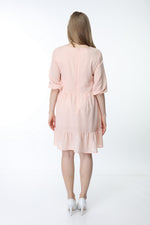 Load image into Gallery viewer, Powder Crew Neck Gathered Hem Dress
