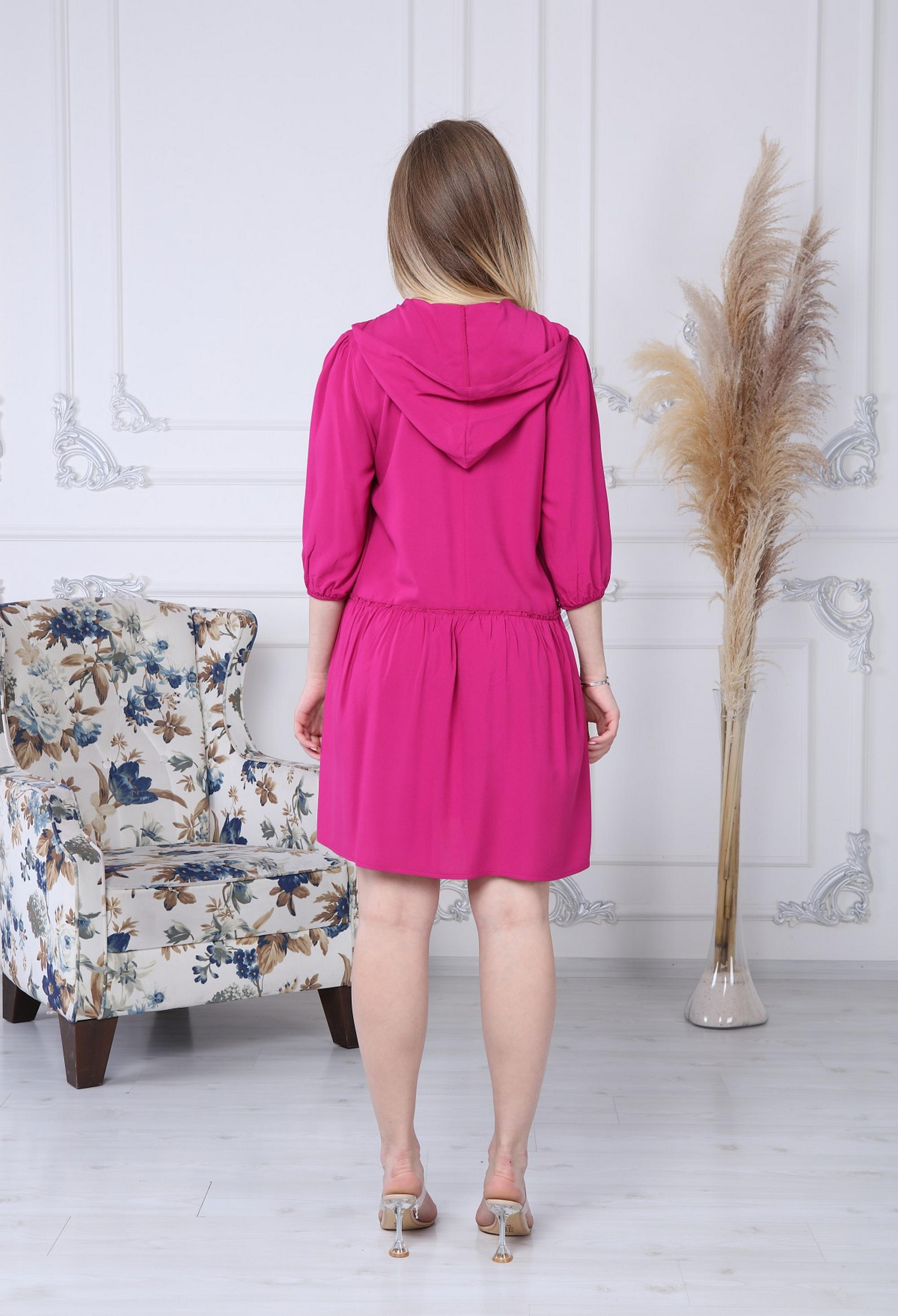 Fuchsia Hooded Dress