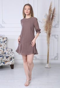 Brown Robe Chiffon Dress