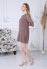 Load image into Gallery viewer, Brown Robe Chiffon Dress
