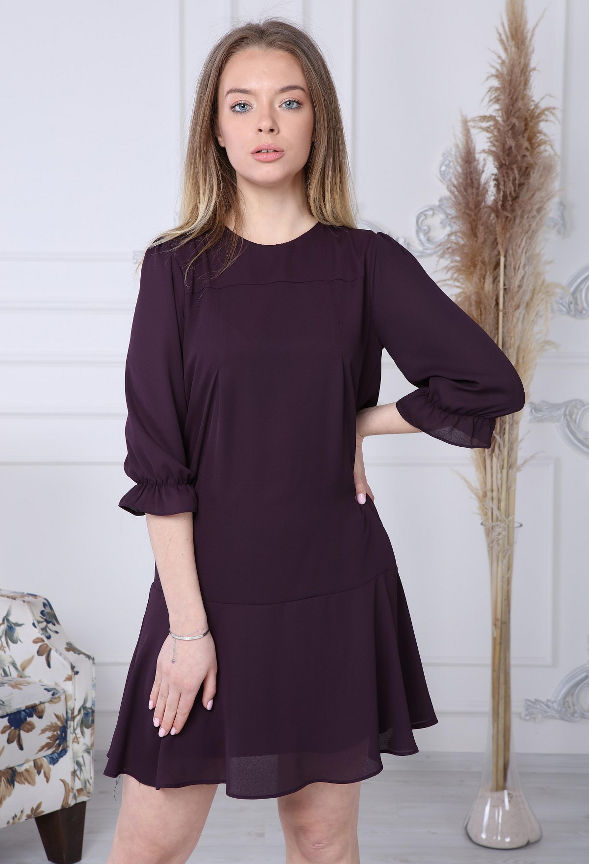 Plum Robe Chiffon Dress