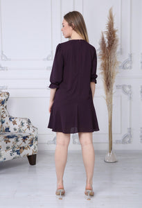 Plum Robe Chiffon Dress