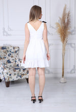 Load image into Gallery viewer, White Shoulder Tie Dress
