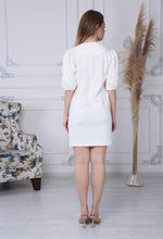 Load image into Gallery viewer, Ecru Robe Gathered Sleeve Dress
