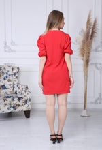 Load image into Gallery viewer, Coral Robe Gathered Sleeve Dress
