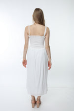 Load image into Gallery viewer, White Strap Dress with Gipe Detail
