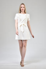 Load image into Gallery viewer, Ecru Embroidered Belted Dress
