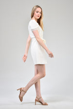 Load image into Gallery viewer, Ecru Embroidered Belted Dress
