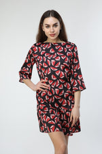 Load image into Gallery viewer, Red Geometric Patterned Dress
