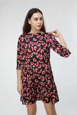 Load image into Gallery viewer, Red Geometric Patterned Dress
