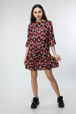 Load image into Gallery viewer, Red Geometric Patterned Dress
