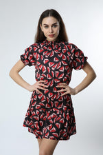 Load image into Gallery viewer, Red Geometric Patterned Dress
