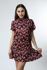 Load image into Gallery viewer, Red Geometric Patterned Dress
