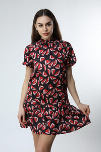 Red Geometric Patterned Dress