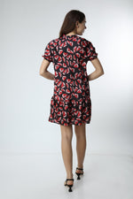 Load image into Gallery viewer, Red Geometric Patterned Dress
